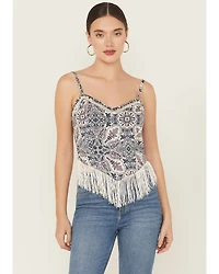 Idyllwind Women's Clemons Printed Studded Fringe Tank