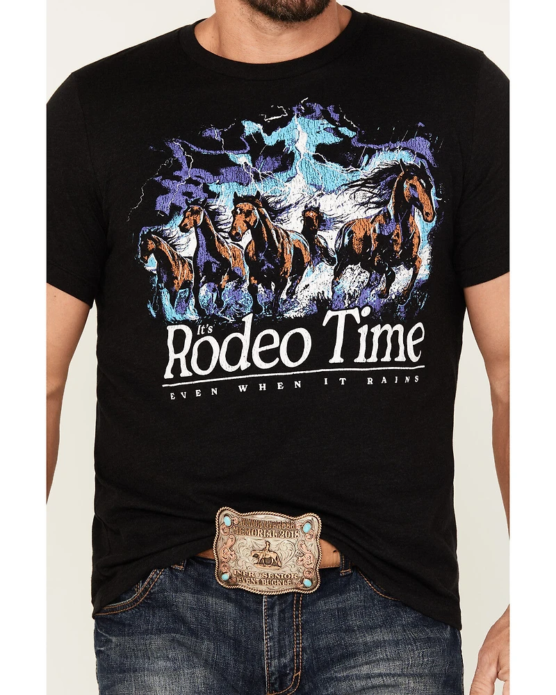 Rodeo Time Men's Even When It Rains Short Sleeve Graphic T-Shirt
