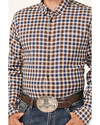 Cody James Men's Hound Dog Plaid Print Long Sleeve Button-Down Western Shirt