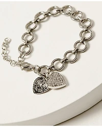 Montana Silversmiths Women's Country Charm Duo Heart Bracelet