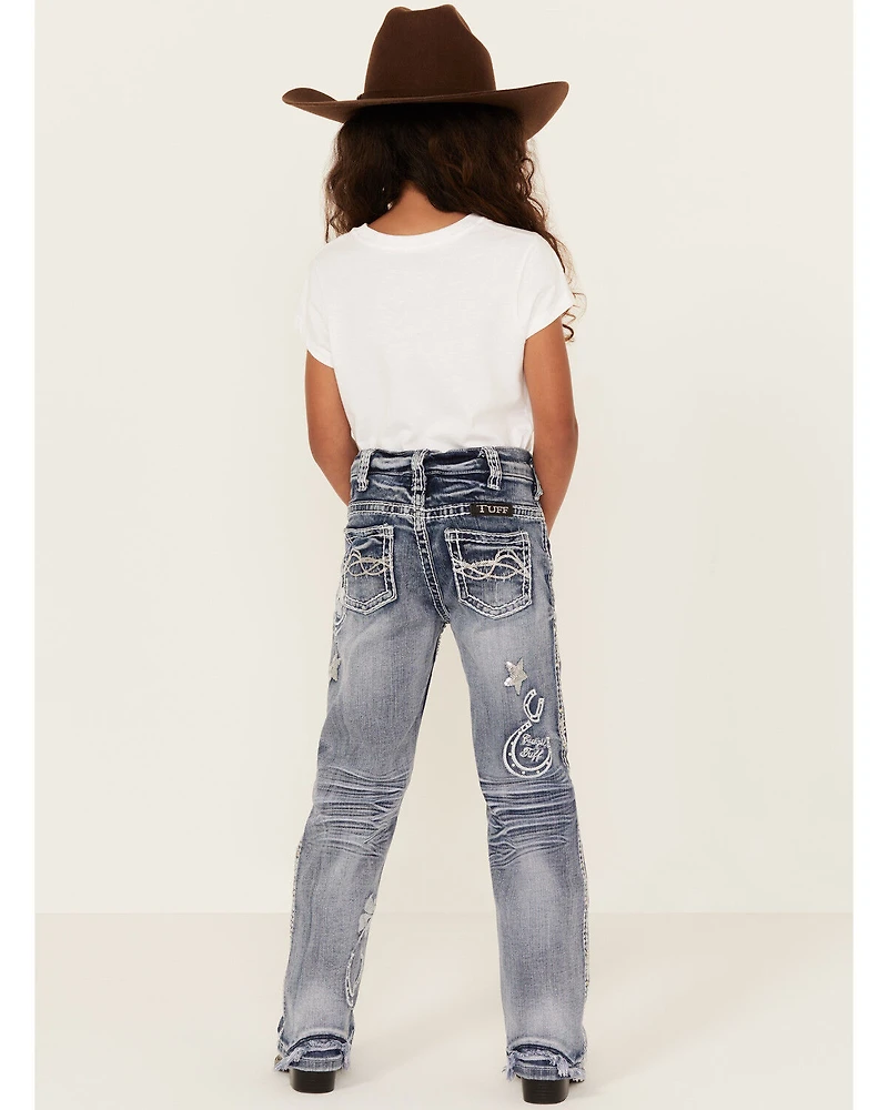 Cowgirl Tuff Girls Double Lucky Mid Rise Bootcut Stretch Denim Jeans