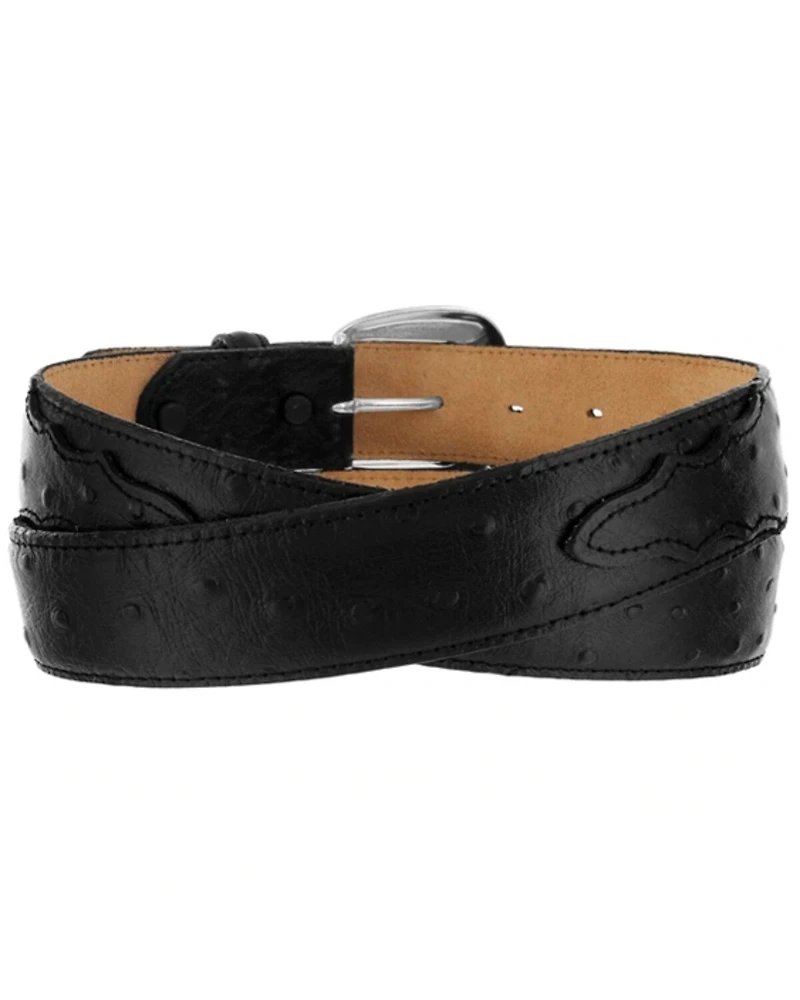 Tony Lama Men's Ostrich Embossed Leather Belt