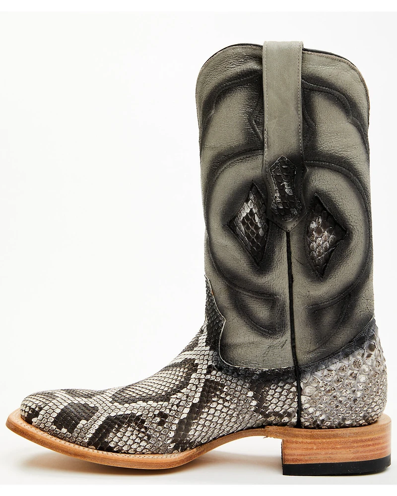 Tanner Mark Men's Exotic Python Western Boots - Broad Square Toe