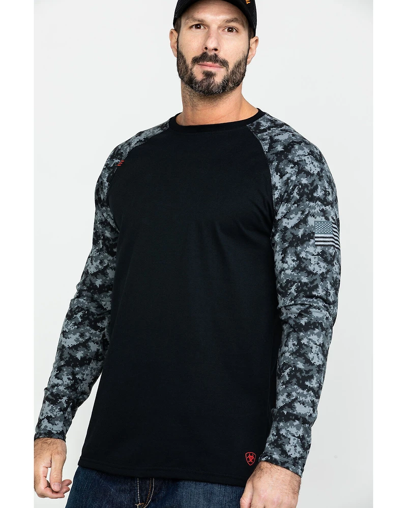 Ariat Men's Camo FR Baseball Long Sleeve Work Shirt - Tall