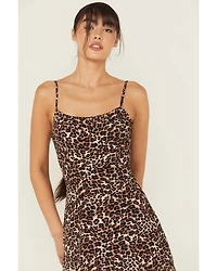Originality Women's Leopard Print Midi Dress