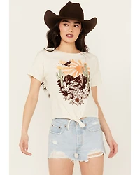 Shyanne Women's Tie-Front Short Sleeve Graphic Tee