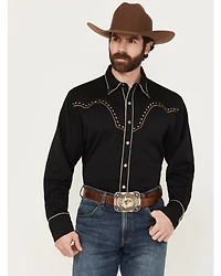Scully Men's Diamond Embroidered Long Sleeve Western Shirt