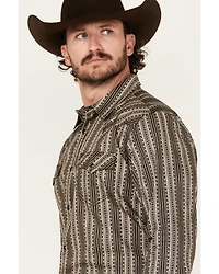 Cody James Men's Bartlett Geo Striped Long Sleeve Snap Western Shirt