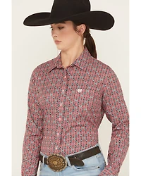 Cinch Women's Geo Print Long Sleeve Button-Down Western Shirt