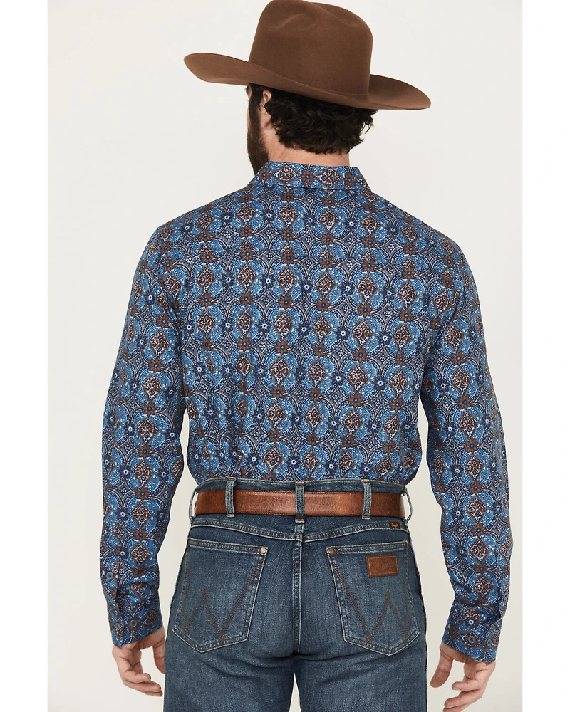 Gibson Trading Co Men's City Limits Medallion Print Long Sleeve Button-Down Stretch Western Shirt