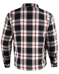 Milwaukee Performance Men's Black/White/Red Aramid Flannel Biker Jacket
