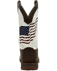 Durango Men's Flag Embroidery Western Performance Boots - Square Toe