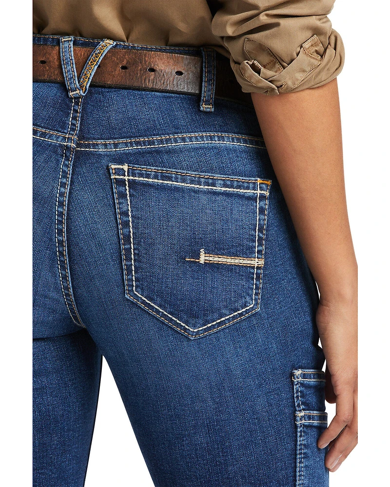 Ariat Women's Rebar Pilar Medium Wash Flex Riveter Bootcut Work Jeans