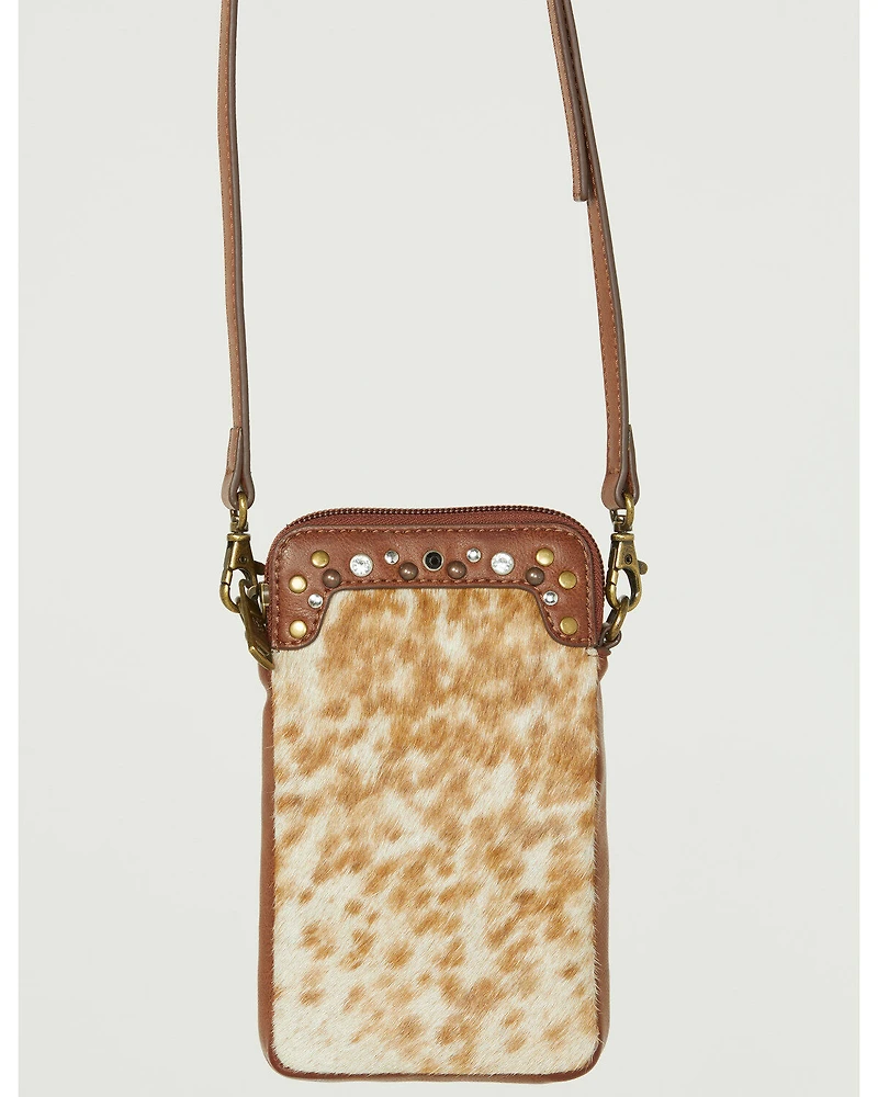 Shyanne Women's Studded Tooled Crossbody Phone Bag