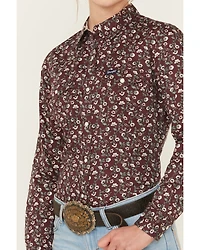Wrangler Retro Women's Floral Print Long Sleeve Snap Western Shirt