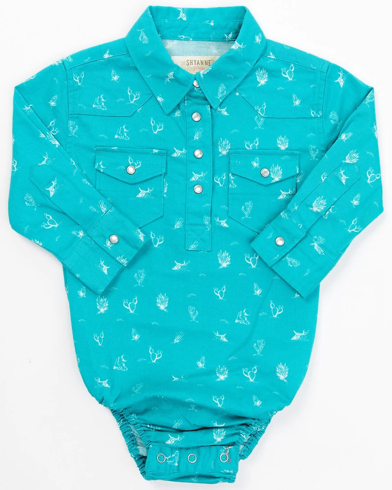Shyanne Infant Girls' Long Sleeve Western Conversational Print Onesie