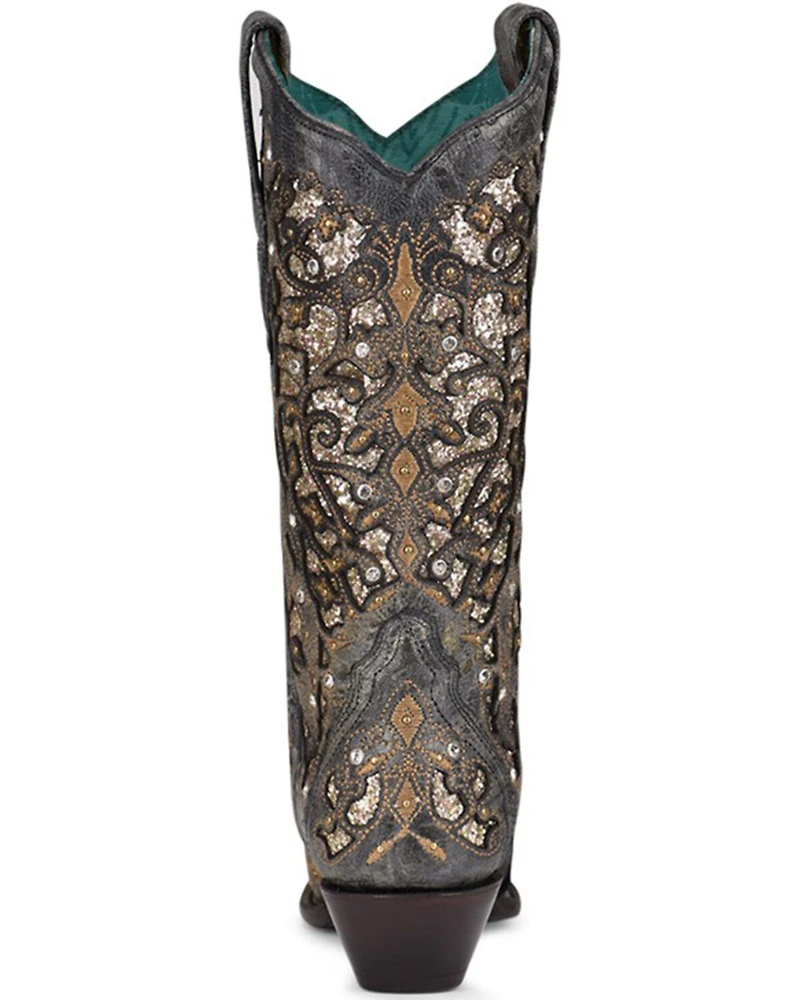 Corral Women's Inlay & Studs Western Boots - Snip Toe