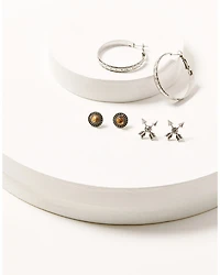 Shyanne Women's 3-piece Silver Concho & Arrow Hoop Earrings Set