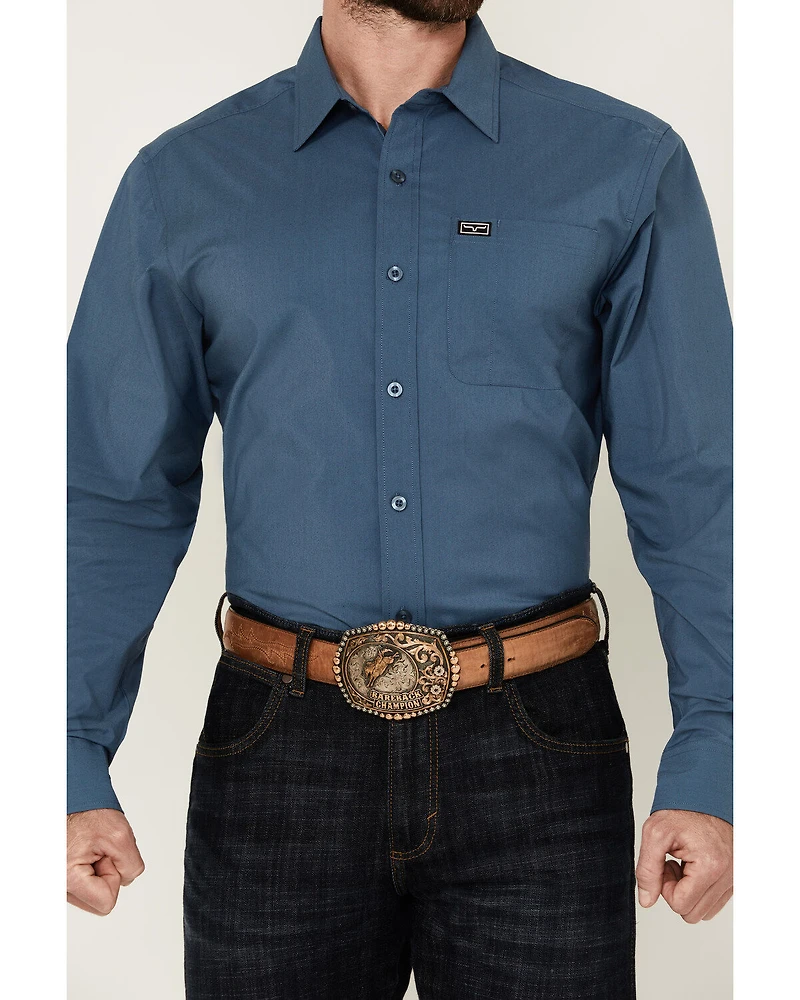 Kimes Ranch Men's Linville Solid Long Sleeve Button-Down Performance Western Shirt