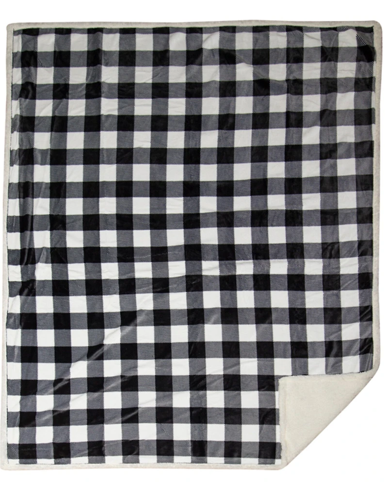 Carstens Home Lumberjack Plaid Sherpa Throw Blanket