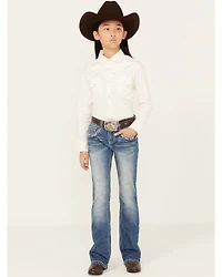 Shyanne Girls' Medium Wash Diamond Dreamcatcher Stretch Bootcut Jeans
