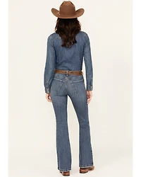 Wrangler Women's Lily Medium Wash Bespoke High Rise Flare Stretch Denim Jeans