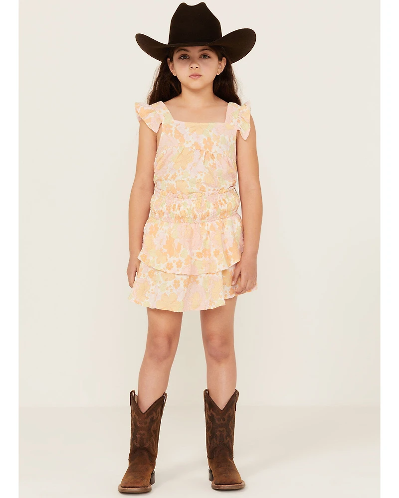 Hayden LA Girls' Pale Print Ruffle Skirt