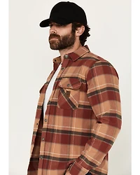 Brixton Men's Bowery Heavyweight Plaid Print Long Sleeve Snap Stretch Flannel Shirt