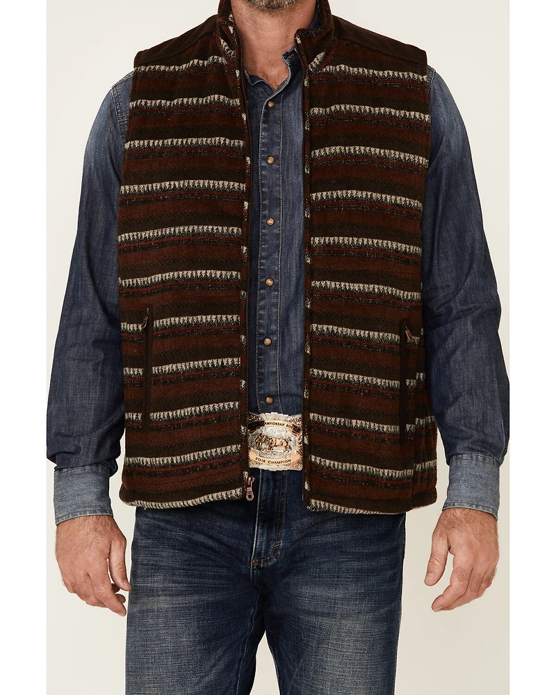 Cripple Creek Men's Navajo Print Zip-Front Blanket Vest