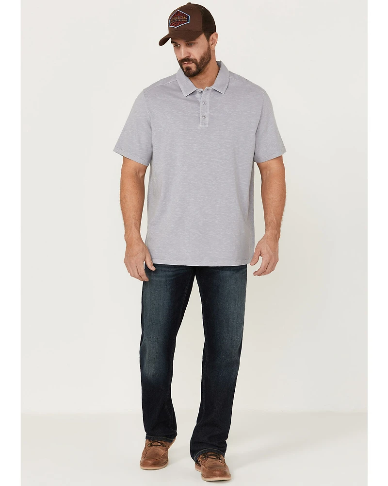 Brothers and Sons Men's Solid Slub Short Sleeve Polo Shirt
