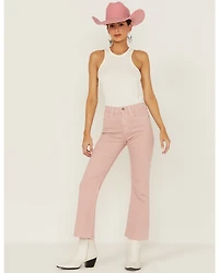Sneak Peek Women's High Rise Raw Hem Crop Jeans