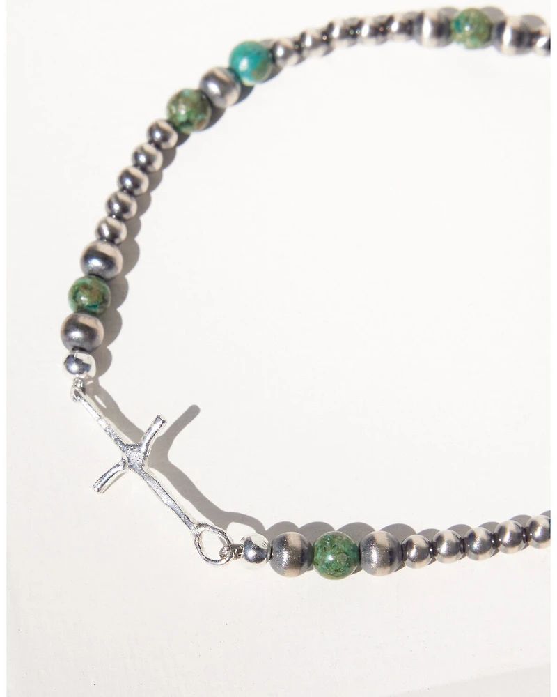 Paige Wallace Women's Tiny Cross Navajo Pearl Bracelet