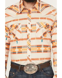Rock & Roll Denim Men's Southwestern Long Sleeve Snap Stretch Western Shirt