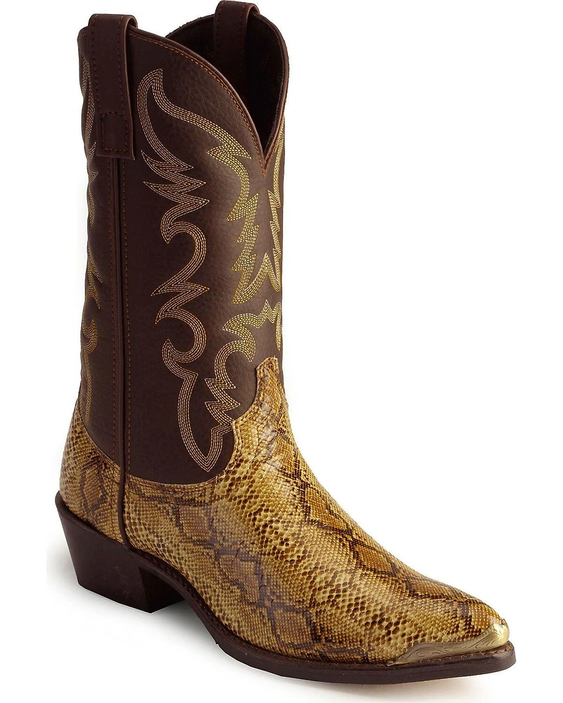Laredo Men's Python Print Western Boots - Round Toe