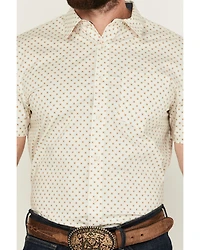RANK 45® Men's Westamp Geo Print Short Sleeve Button-Down Performance Stretch Western Shirt