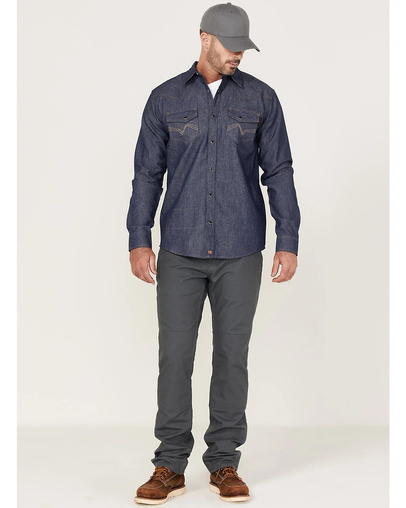 Cody James Men's FR Denim Mount Vernon Long Sleeve Snap Work Shirt