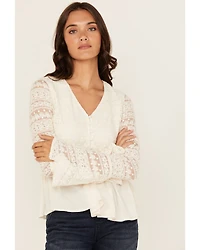 Shyanne Women's Lace Long Sleeve Button-Down Shirt