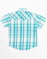 Shyanne Toddler Girls' Embroidered Plaid Print Short Sleeve Western Pearl Snap Shirt