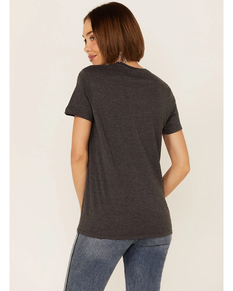 Grace & Truth Women's Charcoal Praise The Lord Ya'll Graphic Short Sleeve Tee