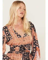 Jen's Pirate Booty Women's Roma Floral Patchwork Print Top