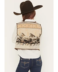 Fornia Girls' Horse Print Tapestry Vest