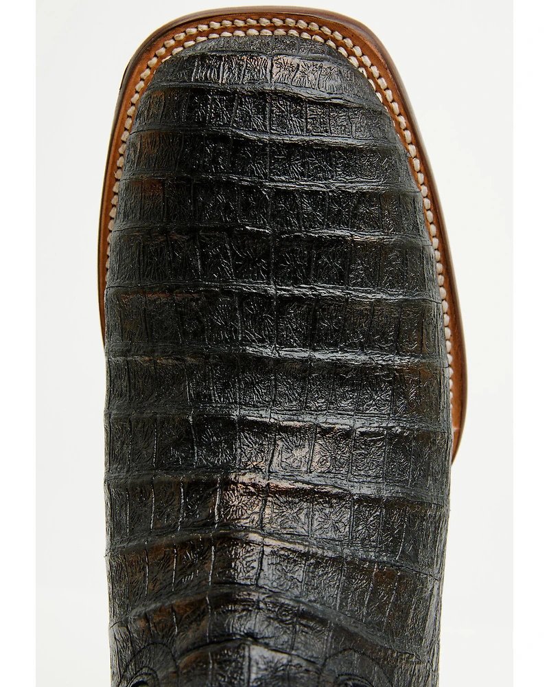 Tanner Mark Men's Caiman Print Western Boots - Broad Square Toe