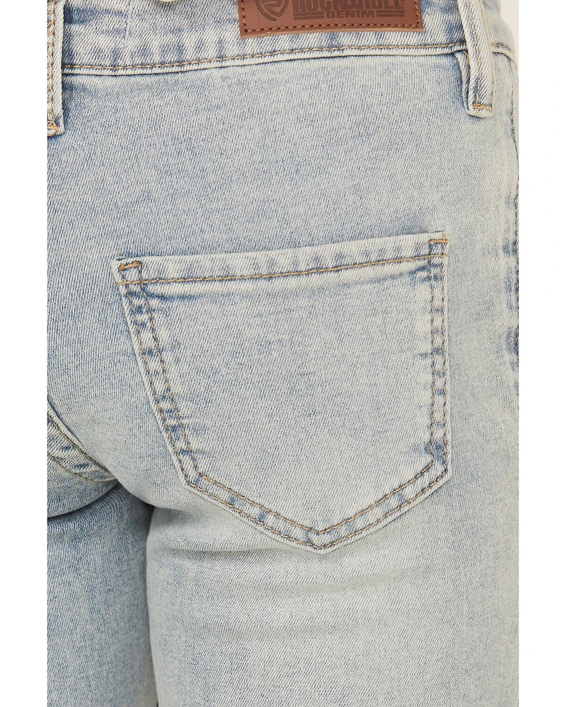 Rock & Roll Denim Girls' Light Wash Smile Pocket Trousers