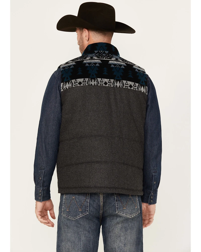 Cody James Men's Southwestern Print Yoke Wool Vest