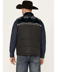 Cody James Men's Southwestern Print Yoke Wool Vest