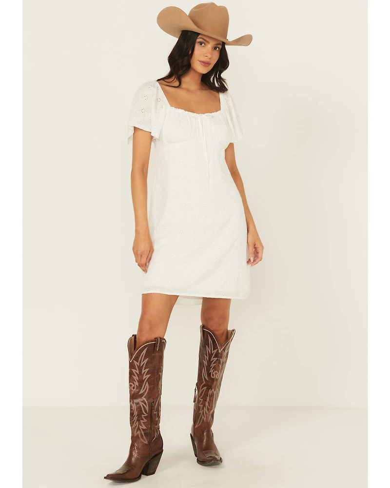 Shyanne Women's Eyelet Short Sleeve Mini Dress