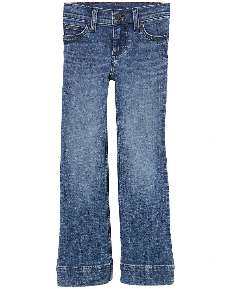Wrangler Girls' Embroidered Trouser Stretch Denim Jeans