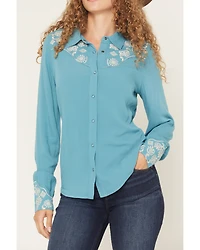 Shyanne Women's Bluespruce Embroidered Long Sleeve Snap Western Shirt