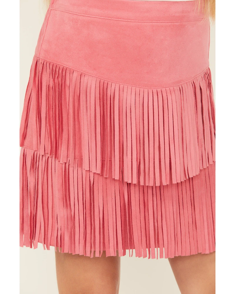 Shyanne Girls' Faux Suede Fringe Skirt