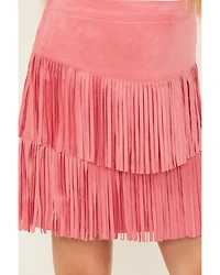 Shyanne Girls' Faux Suede Fringe Skirt